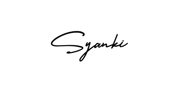 How to Draw Syanki signature style? AmerikaSignatureDemo-Regular is a latest design signature styles for name Syanki. Syanki signature style 3 images and pictures png