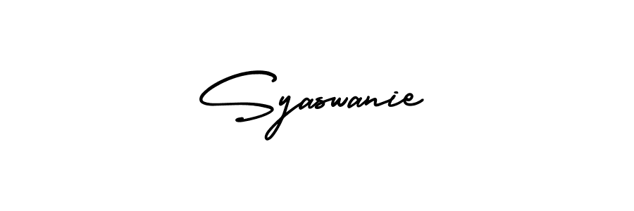 AmerikaSignatureDemo-Regular is a professional signature style that is perfect for those who want to add a touch of class to their signature. It is also a great choice for those who want to make their signature more unique. Get Syaswanie name to fancy signature for free. Syaswanie signature style 3 images and pictures png
