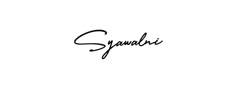 How to Draw Syawalni signature style? AmerikaSignatureDemo-Regular is a latest design signature styles for name Syawalni. Syawalni signature style 3 images and pictures png