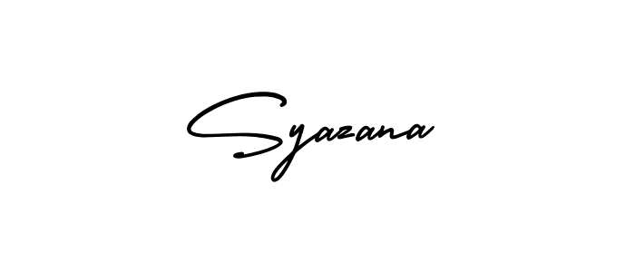 Syazana stylish signature style. Best Handwritten Sign (AmerikaSignatureDemo-Regular) for my name. Handwritten Signature Collection Ideas for my name Syazana. Syazana signature style 3 images and pictures png