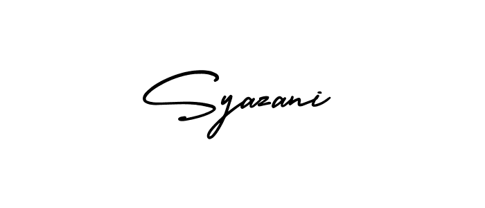 Similarly AmerikaSignatureDemo-Regular is the best handwritten signature design. Signature creator online .You can use it as an online autograph creator for name Syazani. Syazani signature style 3 images and pictures png
