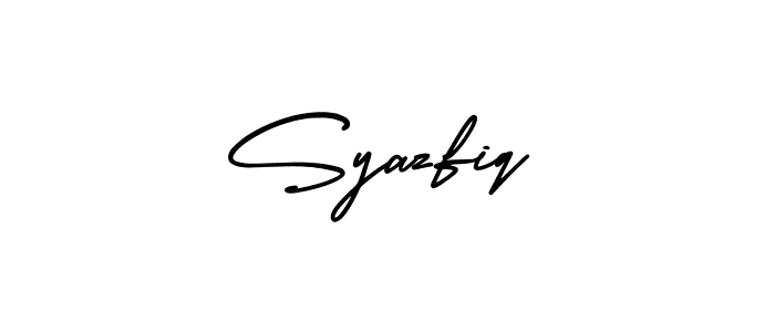This is the best signature style for the Syazfiq name. Also you like these signature font (AmerikaSignatureDemo-Regular). Mix name signature. Syazfiq signature style 3 images and pictures png