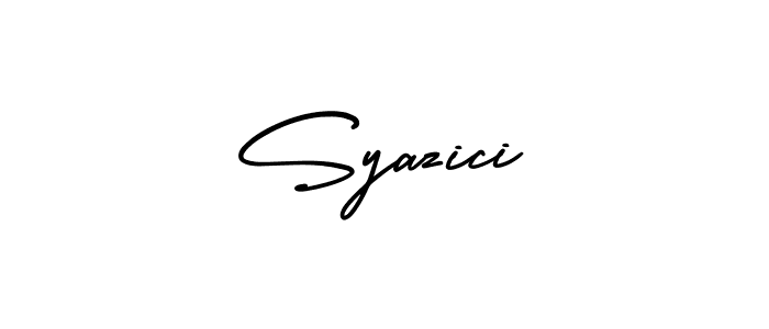 You should practise on your own different ways (AmerikaSignatureDemo-Regular) to write your name (Syazici) in signature. don't let someone else do it for you. Syazici signature style 3 images and pictures png