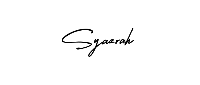 Use a signature maker to create a handwritten signature online. With this signature software, you can design (AmerikaSignatureDemo-Regular) your own signature for name Syazrah. Syazrah signature style 3 images and pictures png