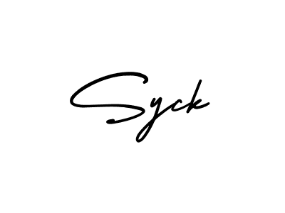 How to make Syck name signature. Use AmerikaSignatureDemo-Regular style for creating short signs online. This is the latest handwritten sign. Syck signature style 3 images and pictures png