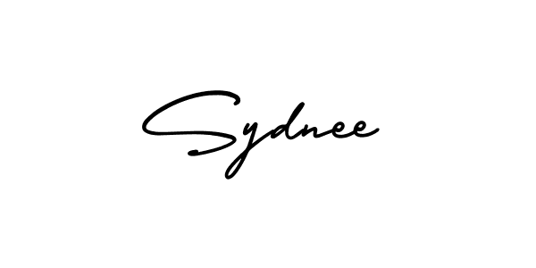 You should practise on your own different ways (AmerikaSignatureDemo-Regular) to write your name (Sydnee) in signature. don't let someone else do it for you. Sydnee signature style 3 images and pictures png