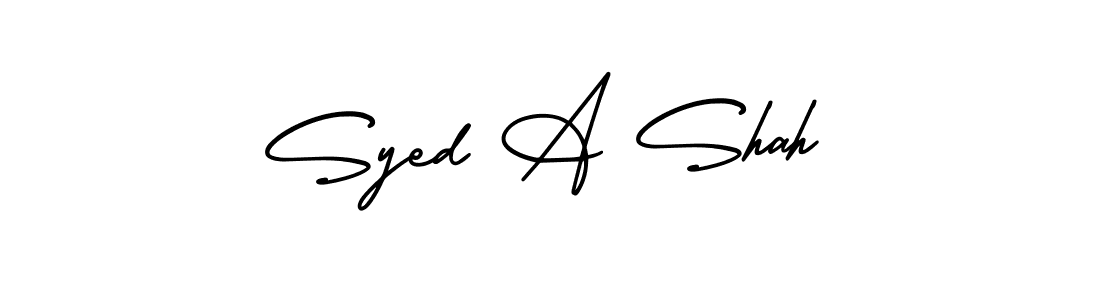 The best way (AmerikaSignatureDemo-Regular) to make a short signature is to pick only two or three words in your name. The name Syed A Shah include a total of six letters. For converting this name. Syed A Shah signature style 3 images and pictures png