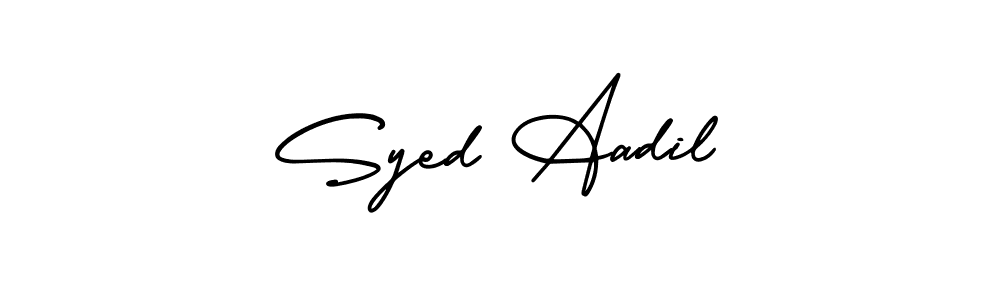 How to make Syed Aadil name signature. Use AmerikaSignatureDemo-Regular style for creating short signs online. This is the latest handwritten sign. Syed Aadil signature style 3 images and pictures png