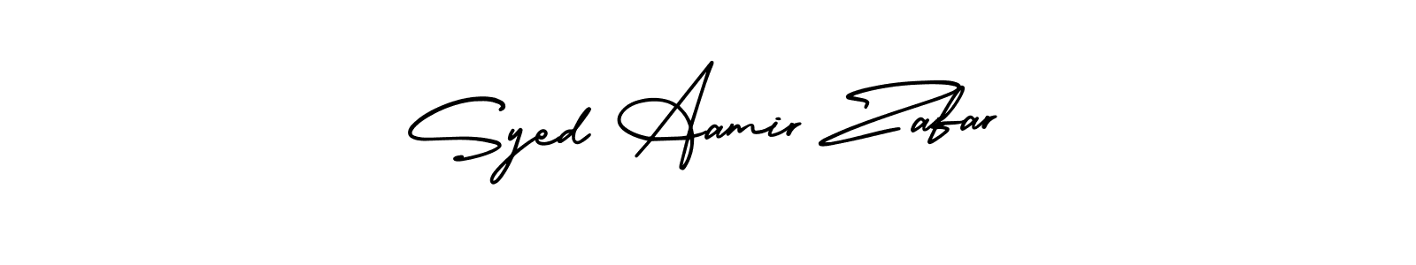 Use a signature maker to create a handwritten signature online. With this signature software, you can design (AmerikaSignatureDemo-Regular) your own signature for name Syed Aamir Zafar. Syed Aamir Zafar signature style 3 images and pictures png