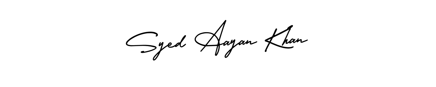 Also You can easily find your signature by using the search form. We will create Syed Aayan Khan name handwritten signature images for you free of cost using AmerikaSignatureDemo-Regular sign style. Syed Aayan Khan signature style 3 images and pictures png