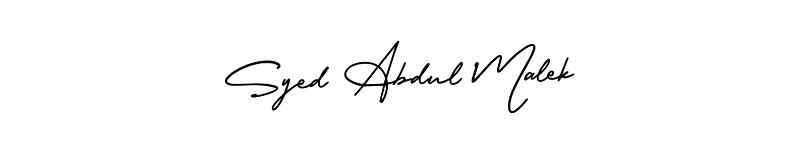 This is the best signature style for the Syed Abdul Malek name. Also you like these signature font (AmerikaSignatureDemo-Regular). Mix name signature. Syed Abdul Malek signature style 3 images and pictures png