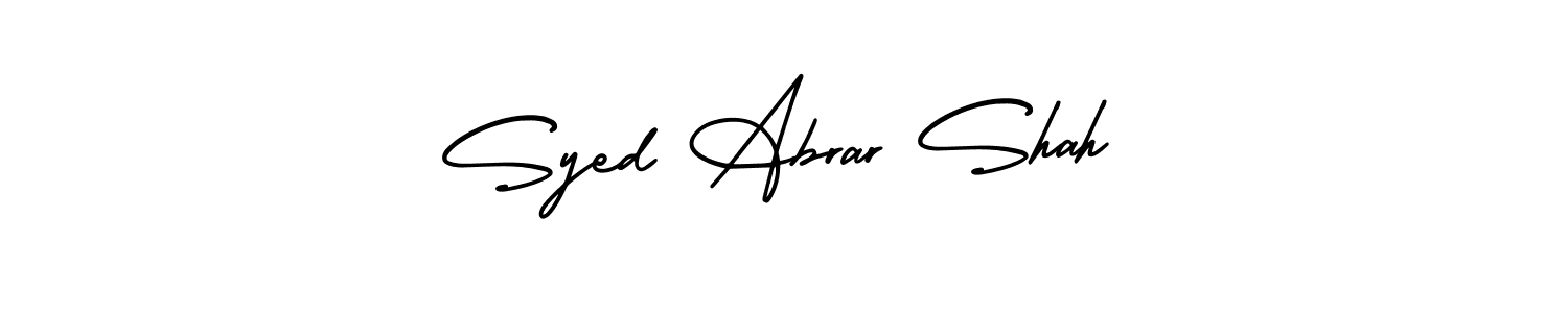 How to make Syed Abrar Shah signature? AmerikaSignatureDemo-Regular is a professional autograph style. Create handwritten signature for Syed Abrar Shah name. Syed Abrar Shah signature style 3 images and pictures png