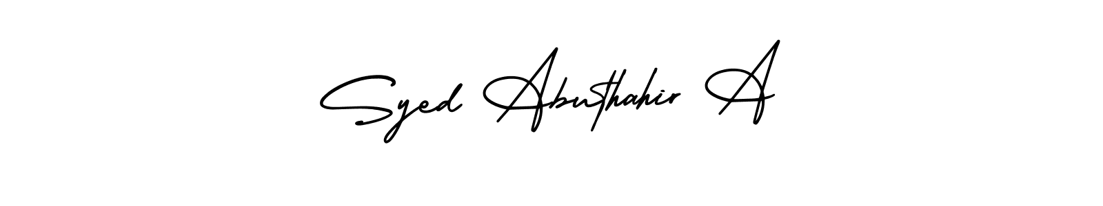 Design your own signature with our free online signature maker. With this signature software, you can create a handwritten (AmerikaSignatureDemo-Regular) signature for name Syed Abuthahir A. Syed Abuthahir A signature style 3 images and pictures png