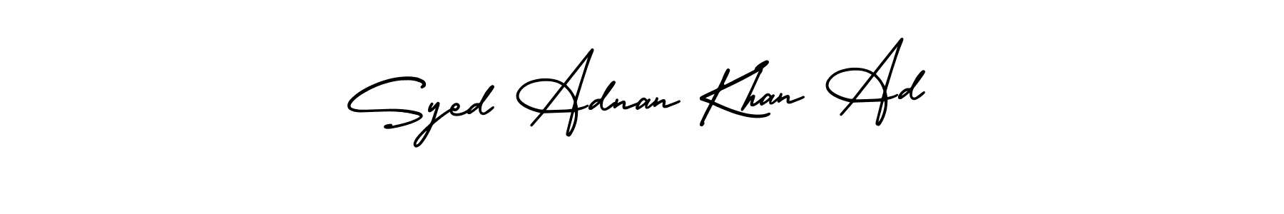 Use a signature maker to create a handwritten signature online. With this signature software, you can design (AmerikaSignatureDemo-Regular) your own signature for name Syed Adnan Khan Ad. Syed Adnan Khan Ad signature style 3 images and pictures png