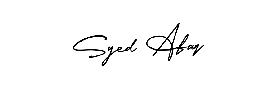 The best way (AmerikaSignatureDemo-Regular) to make a short signature is to pick only two or three words in your name. The name Syed Afaq include a total of six letters. For converting this name. Syed Afaq signature style 3 images and pictures png
