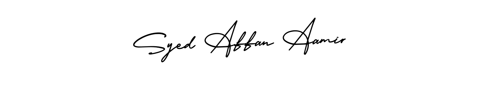 It looks lik you need a new signature style for name Syed Affan Aamir. Design unique handwritten (AmerikaSignatureDemo-Regular) signature with our free signature maker in just a few clicks. Syed Affan Aamir signature style 3 images and pictures png