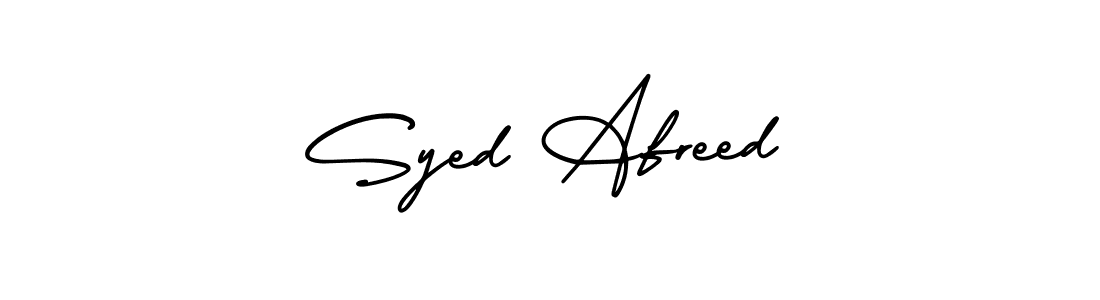 This is the best signature style for the Syed Afreed name. Also you like these signature font (AmerikaSignatureDemo-Regular). Mix name signature. Syed Afreed signature style 3 images and pictures png