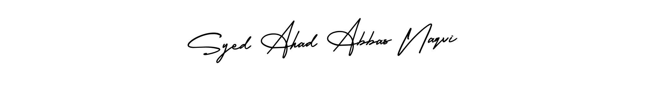 Also You can easily find your signature by using the search form. We will create Syed Ahad Abbas Naqvi name handwritten signature images for you free of cost using AmerikaSignatureDemo-Regular sign style. Syed Ahad Abbas Naqvi signature style 3 images and pictures png