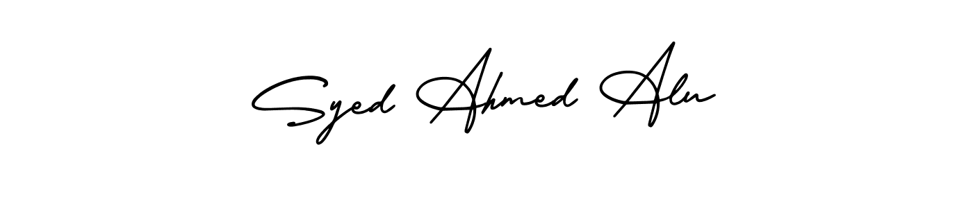 AmerikaSignatureDemo-Regular is a professional signature style that is perfect for those who want to add a touch of class to their signature. It is also a great choice for those who want to make their signature more unique. Get Syed Ahmed Alu name to fancy signature for free. Syed Ahmed Alu signature style 3 images and pictures png
