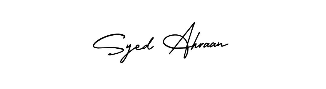 Design your own signature with our free online signature maker. With this signature software, you can create a handwritten (AmerikaSignatureDemo-Regular) signature for name Syed Ahraan. Syed Ahraan signature style 3 images and pictures png