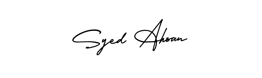 Design your own signature with our free online signature maker. With this signature software, you can create a handwritten (AmerikaSignatureDemo-Regular) signature for name Syed Ahsan. Syed Ahsan signature style 3 images and pictures png