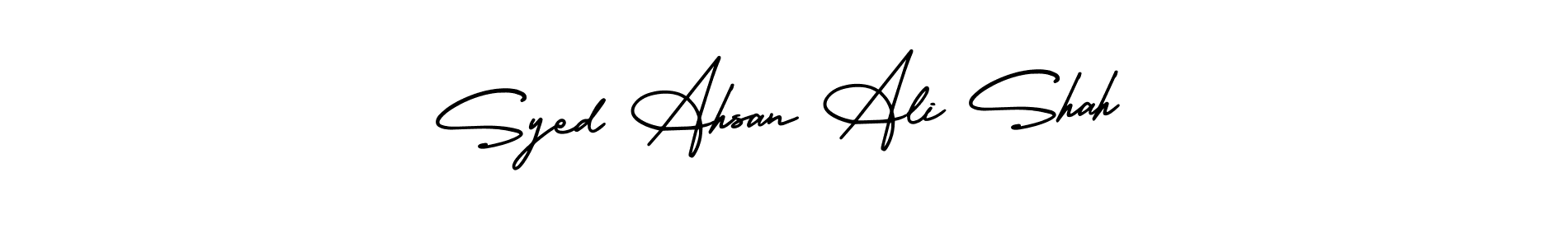 Similarly AmerikaSignatureDemo-Regular is the best handwritten signature design. Signature creator online .You can use it as an online autograph creator for name Syed Ahsan Ali Shah. Syed Ahsan Ali Shah signature style 3 images and pictures png