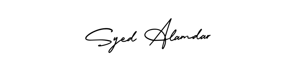 Use a signature maker to create a handwritten signature online. With this signature software, you can design (AmerikaSignatureDemo-Regular) your own signature for name Syed Alamdar. Syed Alamdar signature style 3 images and pictures png