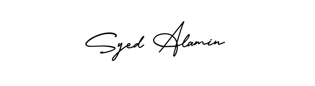 Use a signature maker to create a handwritten signature online. With this signature software, you can design (AmerikaSignatureDemo-Regular) your own signature for name Syed Alamin. Syed Alamin signature style 3 images and pictures png