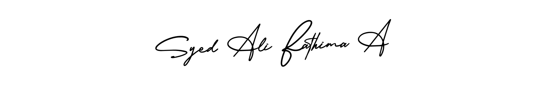 How to make Syed Ali Fathima A signature? AmerikaSignatureDemo-Regular is a professional autograph style. Create handwritten signature for Syed Ali Fathima A name. Syed Ali Fathima A signature style 3 images and pictures png