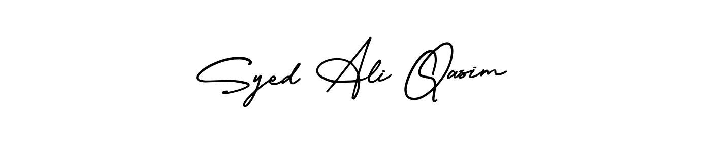 This is the best signature style for the Syed Ali Qasim name. Also you like these signature font (AmerikaSignatureDemo-Regular). Mix name signature. Syed Ali Qasim signature style 3 images and pictures png