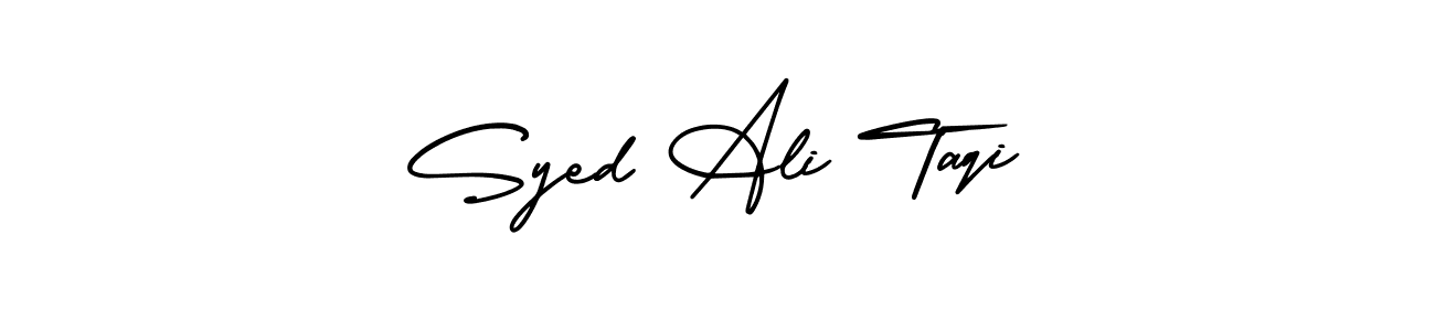 How to make Syed Ali Taqi name signature. Use AmerikaSignatureDemo-Regular style for creating short signs online. This is the latest handwritten sign. Syed Ali Taqi signature style 3 images and pictures png