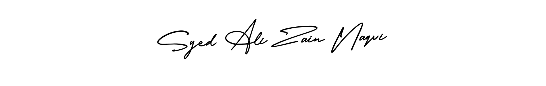 The best way (AmerikaSignatureDemo-Regular) to make a short signature is to pick only two or three words in your name. The name Syed Ali Zain Naqvi include a total of six letters. For converting this name. Syed Ali Zain Naqvi signature style 3 images and pictures png