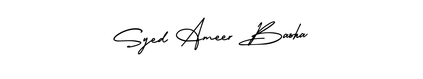 You can use this online signature creator to create a handwritten signature for the name Syed Ameer Basha. This is the best online autograph maker. Syed Ameer Basha signature style 3 images and pictures png