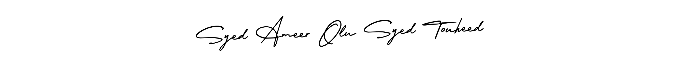 Syed Ameer Olu Syed Touheed stylish signature style. Best Handwritten Sign (AmerikaSignatureDemo-Regular) for my name. Handwritten Signature Collection Ideas for my name Syed Ameer Olu Syed Touheed. Syed Ameer Olu Syed Touheed signature style 3 images and pictures png