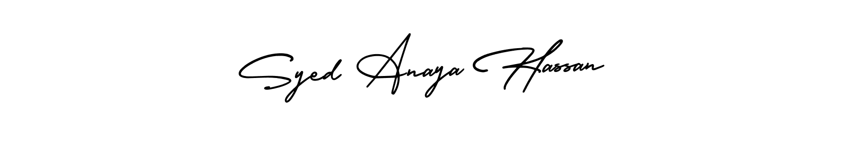 Use a signature maker to create a handwritten signature online. With this signature software, you can design (AmerikaSignatureDemo-Regular) your own signature for name Syed Anaya Hassan. Syed Anaya Hassan signature style 3 images and pictures png
