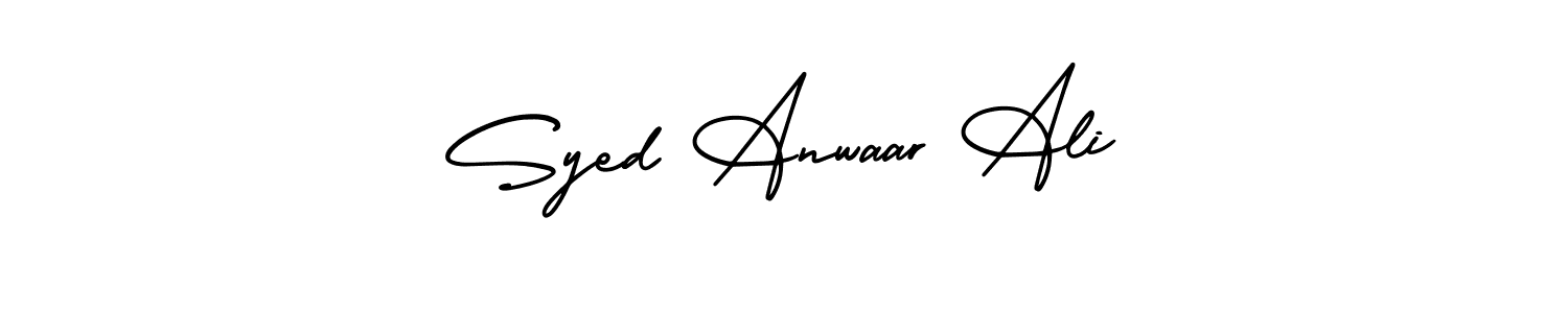 AmerikaSignatureDemo-Regular is a professional signature style that is perfect for those who want to add a touch of class to their signature. It is also a great choice for those who want to make their signature more unique. Get Syed Anwaar Ali name to fancy signature for free. Syed Anwaar Ali signature style 3 images and pictures png