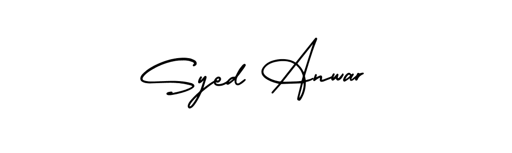 How to make Syed Anwar signature? AmerikaSignatureDemo-Regular is a professional autograph style. Create handwritten signature for Syed Anwar name. Syed Anwar signature style 3 images and pictures png