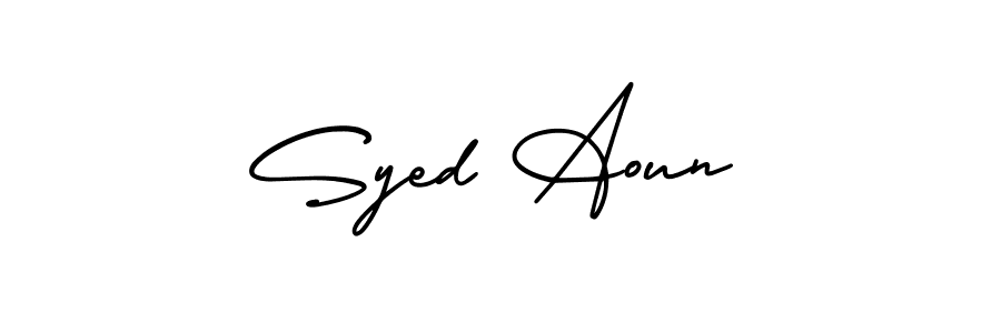 It looks lik you need a new signature style for name Syed Aoun. Design unique handwritten (AmerikaSignatureDemo-Regular) signature with our free signature maker in just a few clicks. Syed Aoun signature style 3 images and pictures png