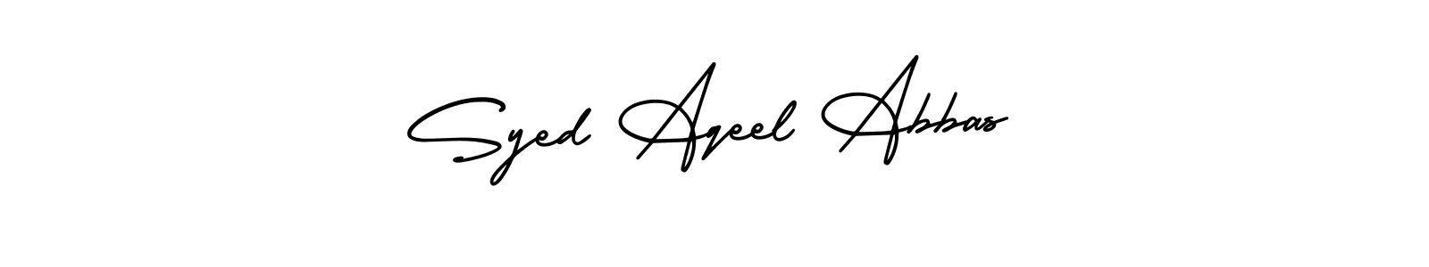 Similarly AmerikaSignatureDemo-Regular is the best handwritten signature design. Signature creator online .You can use it as an online autograph creator for name Syed Aqeel Abbas. Syed Aqeel Abbas signature style 3 images and pictures png
