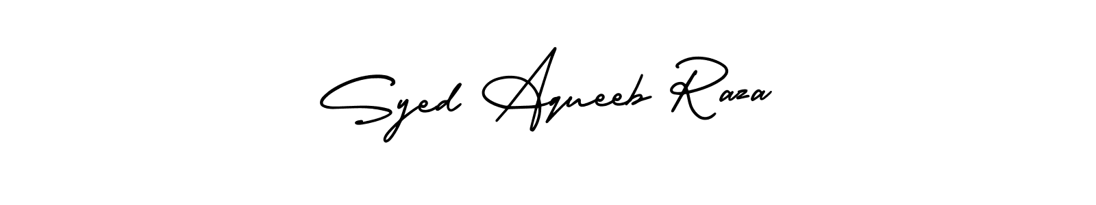 Design your own signature with our free online signature maker. With this signature software, you can create a handwritten (AmerikaSignatureDemo-Regular) signature for name Syed Aqueeb Raza. Syed Aqueeb Raza signature style 3 images and pictures png