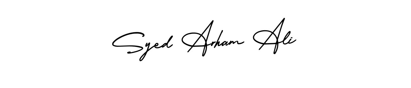 Use a signature maker to create a handwritten signature online. With this signature software, you can design (AmerikaSignatureDemo-Regular) your own signature for name Syed Arham Ali. Syed Arham Ali signature style 3 images and pictures png