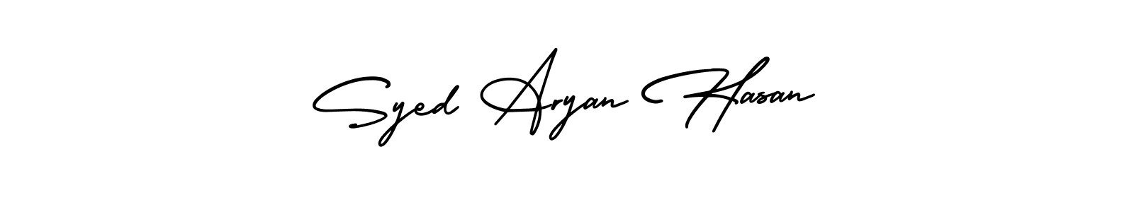 Similarly AmerikaSignatureDemo-Regular is the best handwritten signature design. Signature creator online .You can use it as an online autograph creator for name Syed Aryan Hasan. Syed Aryan Hasan signature style 3 images and pictures png