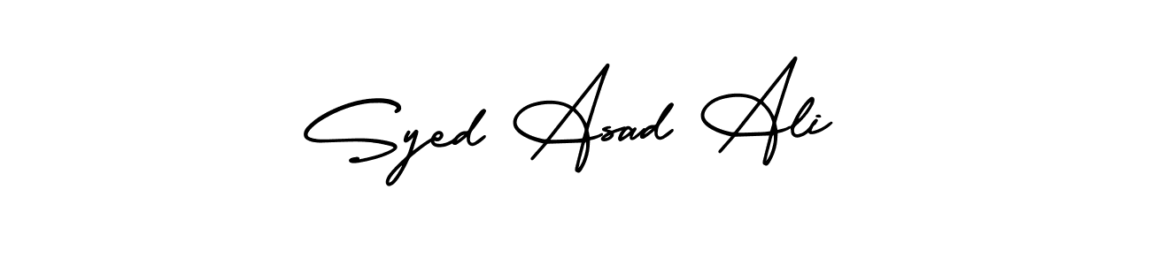 How to make Syed Asad Ali name signature. Use AmerikaSignatureDemo-Regular style for creating short signs online. This is the latest handwritten sign. Syed Asad Ali signature style 3 images and pictures png