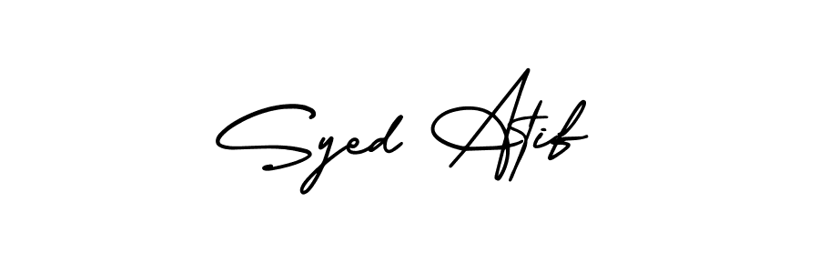 Design your own signature with our free online signature maker. With this signature software, you can create a handwritten (AmerikaSignatureDemo-Regular) signature for name Syed Atif. Syed Atif signature style 3 images and pictures png