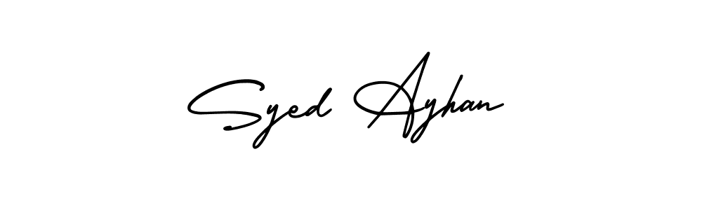 The best way (AmerikaSignatureDemo-Regular) to make a short signature is to pick only two or three words in your name. The name Syed Ayhan include a total of six letters. For converting this name. Syed Ayhan signature style 3 images and pictures png