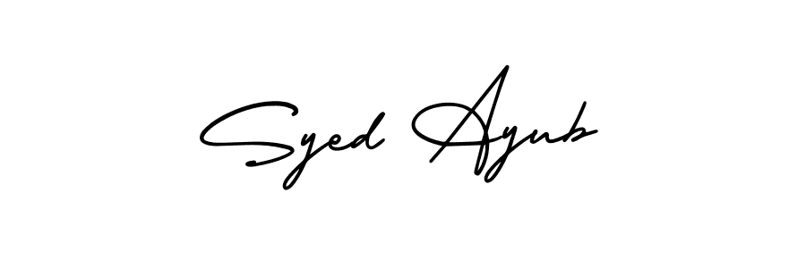 How to Draw Syed Ayub signature style? AmerikaSignatureDemo-Regular is a latest design signature styles for name Syed Ayub. Syed Ayub signature style 3 images and pictures png