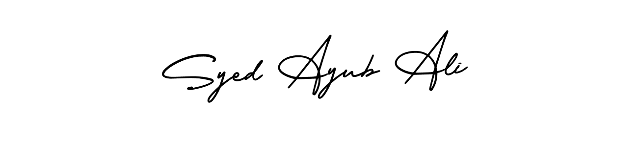 How to Draw Syed Ayub Ali signature style? AmerikaSignatureDemo-Regular is a latest design signature styles for name Syed Ayub Ali. Syed Ayub Ali signature style 3 images and pictures png