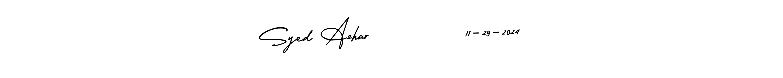 How to make Syed Azhar          11-29-2024 name signature. Use AmerikaSignatureDemo-Regular style for creating short signs online. This is the latest handwritten sign. Syed Azhar          11-29-2024 signature style 3 images and pictures png