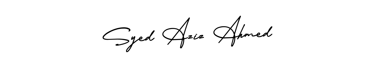 You can use this online signature creator to create a handwritten signature for the name Syed Aziz Ahmed. This is the best online autograph maker. Syed Aziz Ahmed signature style 3 images and pictures png