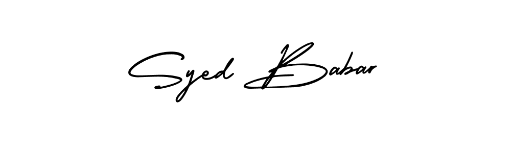 How to Draw Syed Babar signature style? AmerikaSignatureDemo-Regular is a latest design signature styles for name Syed Babar. Syed Babar signature style 3 images and pictures png
